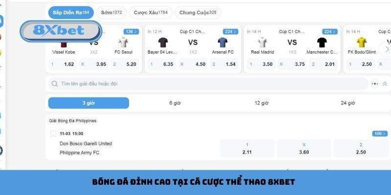 Bóng đá đỉnh cao tại cá cược thể thao 8xbet