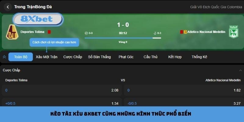 Kèo tài xỉu 8xbet cùng những hình thức phổ biến
