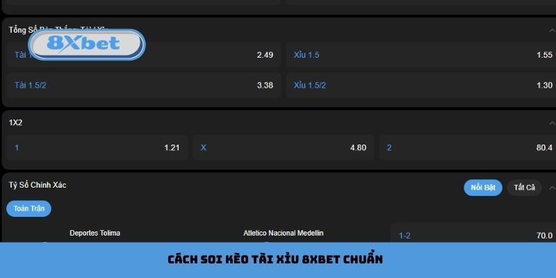 Cách soi kèo tài xỉu 8xbet chuẩn với tỷ lệ thắng cao