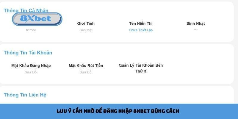 Lưu ý cần nhớ để đăng nhập 8xbet đúng cách