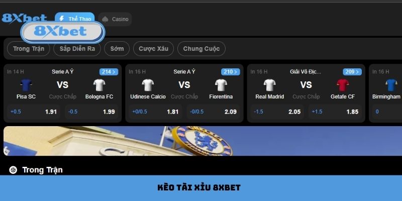 Kèo Tài Xỉu 8xbet Dễ Chơi, Thắng Nhanh
